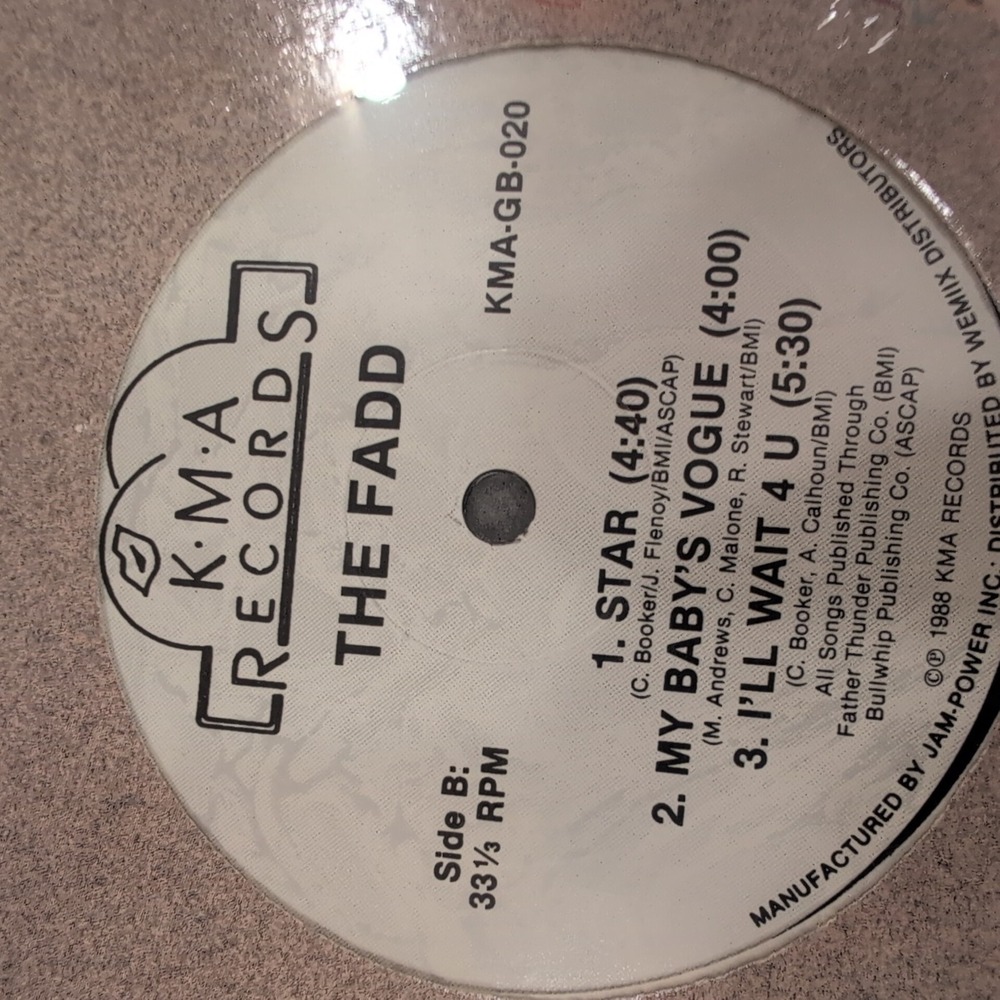 The Fadd Star 12 Inch Vinyl Single 1988 KMA Records KMA-GB-020 33 RPM VG+ - Picture 2 of 4
